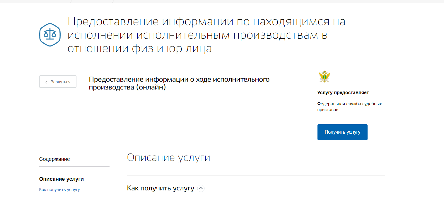 Cайт ФССП: Предоставление информации (sreenshot) #2